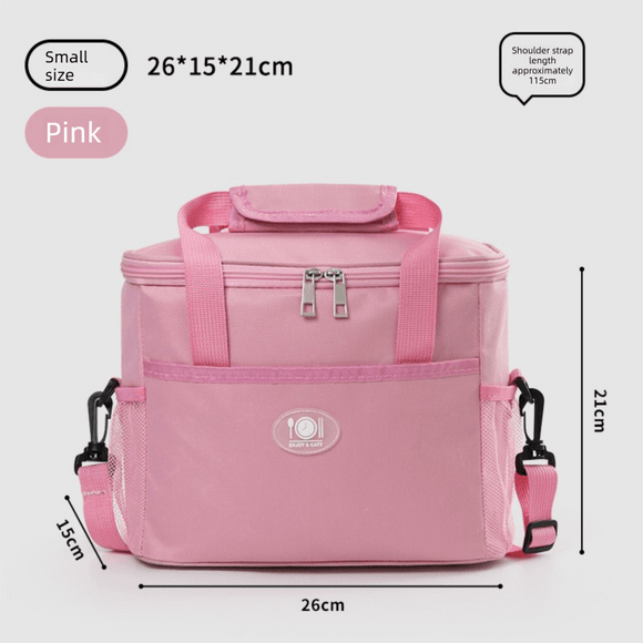 Insulated Lunch Bag Thermal Cooler Tote with Adjustable Shoulder Strap Waterproof Lining for Work School & Picnics Pink Small - RnR Galore
