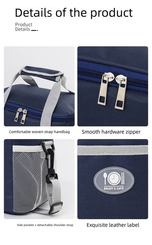 Insulated Lunch Bag Thermal Cooler Tote with Adjustable Shoulder Strap Waterproof Lining for Work School & Picnics Purple Small - RnR Galore