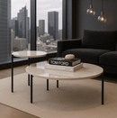 Interior Ave - Bianco Nested Coffee Table Set - White Marble Stone - RnR Galore