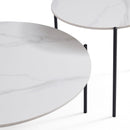 Interior Ave - Bianco Nested Coffee Table Set - White Marble Stone - RnR Galore