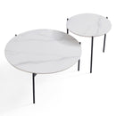 Interior Ave - Bianco Nested Coffee Table Set - White Marble Stone - RnR Galore