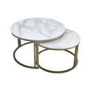 Interior Ave - Premier Nested Coffee Table Set - White Marble Stone - RnR Galore