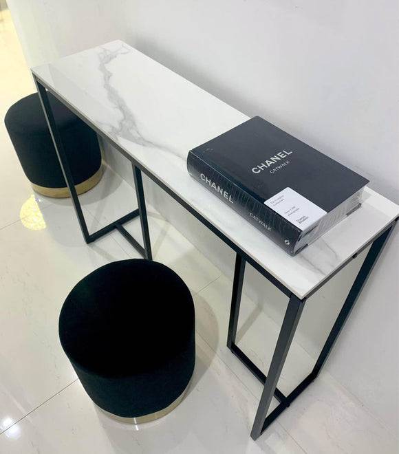 Interior Ave - Stone Marble Console - Marble & Black - RnR Galore