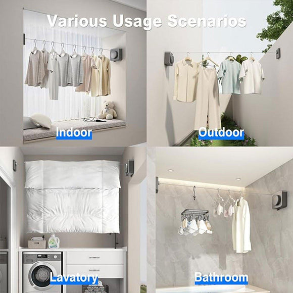 Invisible Wall Mounted Clothesline for Hotel Bathroom Sunbed Laundry Drying Rope - RnR Galore