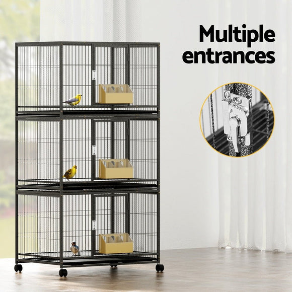 i.Pet Bird Cage Large Bird Cages Aviary Budgie Perch Cage Parrot Pet Stand Wheels - RnR Galore