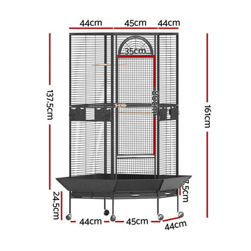 i.Pet Bird Cage Large Jumbo Aviary Budgie Perch Cage Parrot Stand Wheels Corner - RnR Galore