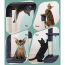 i.Pet Cat Tree 102cm Scratching Post Tower Scratcher Condo House Board Grey - RnR Galore