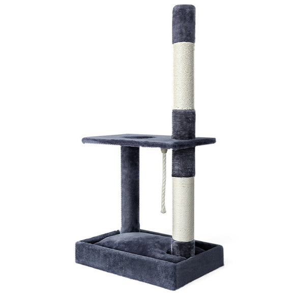 i.Pet Cat Tree 102cm Scratching Post Tower Scratcher Condo House Board Grey - RnR Galore