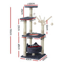i.Pet Cat Tree 110cm Tower Scratching Post Scratcher Wood Condo House Bed Toys - RnR Galore