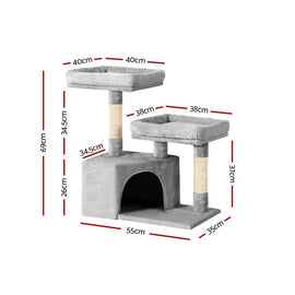 i.Pet Cat Tree 69cm Scratching Post Tower Scratcher Wood Condo House Bed Trees - RnR Galore