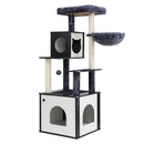 i.Pet Cat Tree Tower Scratching Post Scratcher 144cm Wood Bed Condo House Cabinet - RnR Galore