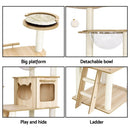 i.Pet Cat Tree Tower Scratching Post Scratcher 174cm Wood Bed Condo House Ladder - RnR Galore