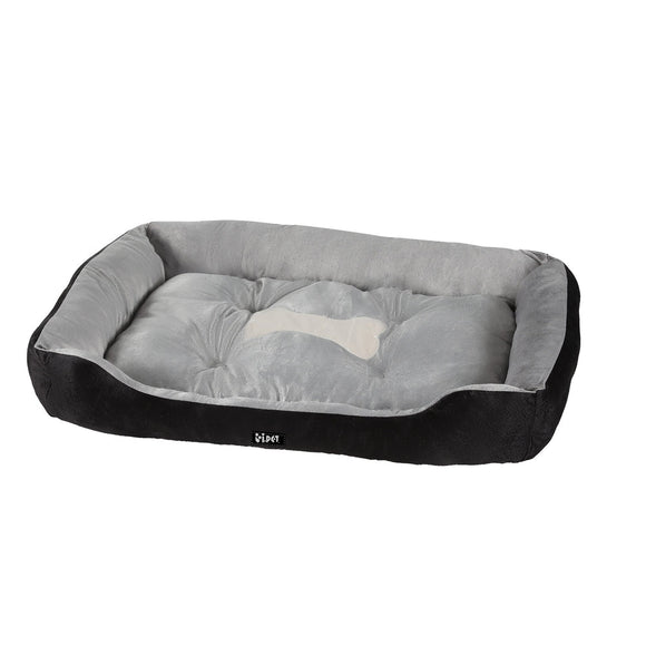 i.Pet Pet Bed Dog Cat Calming Soft Sleeping Comfy Plush Mat Cave Washable Black - RnR Galore