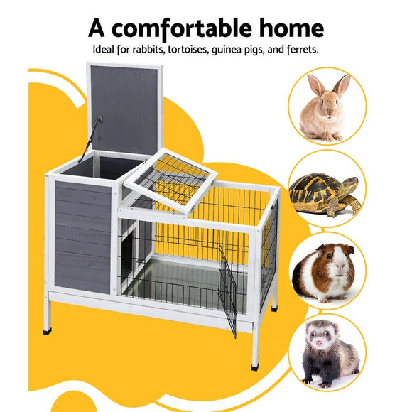 i.Pet Rabbit Hutch Chicken Coop 97cm x 49cm x 86cm Chicken Coop Large Run Wooden Outdoor Cage House - RnR Galore