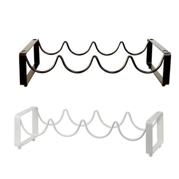 Iron Wine Rack Bottle Holder Metal Display Stand Tabletop Decorative Storage - Brown - RnR Galore