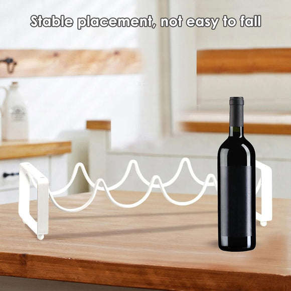 Iron Wine Rack Bottle Holder Metal Display Stand Tabletop Decorative Storage - Brown - RnR Galore