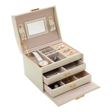 Jewellery Storage Box Girls Rings Necklaces Display Organiser Storage Case - RnR Galore