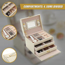 Jewellery Storage Box Girls Rings Necklaces Display Organiser Storage Case - RnR Galore