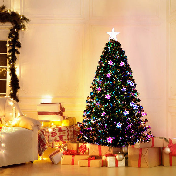 Jingle Jollys 1.2m Christmas Tree Optic Fibre LED Xmas tree Multi Colour - RnR Galore