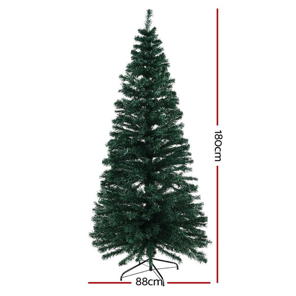 Jingle Jollys 1.8m Christmas Tree Optic Fibre LED Xmas tree 300 Tips - RnR Galore