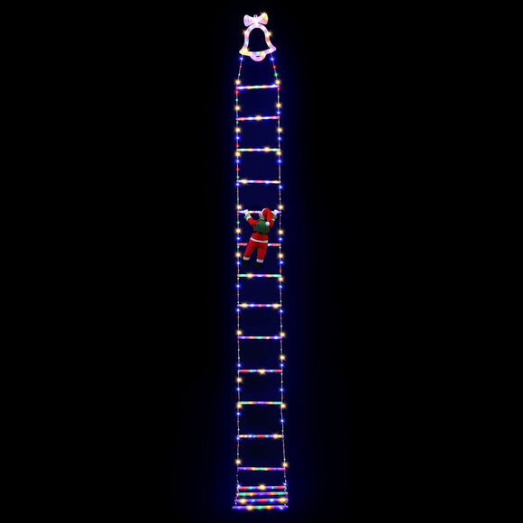 Jingle Jollys 3.5M Christmas Lights 300 LED Ladder Light with Santa Claus Decor - RnR Galore
