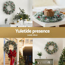 Jingle Jollys 60cm Christmas Wreath LED Lights Snowy Berries Garland Party Decor - RnR Galore