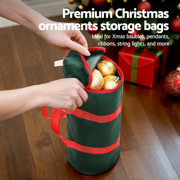 Jingle Jollys Christmas Baubles Storage Bag Xmas Ornaments Bag Container Green - RnR Galore