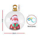 Jingle Jollys Christmas Inflatable Ball 60cm Santa Decoration Giant Bauble Clear - RnR Galore