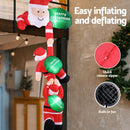 Jingle Jollys Christmas Inflatable Climbing Santa 2.5M Height LED Decorations Illuminated - RnR Galore