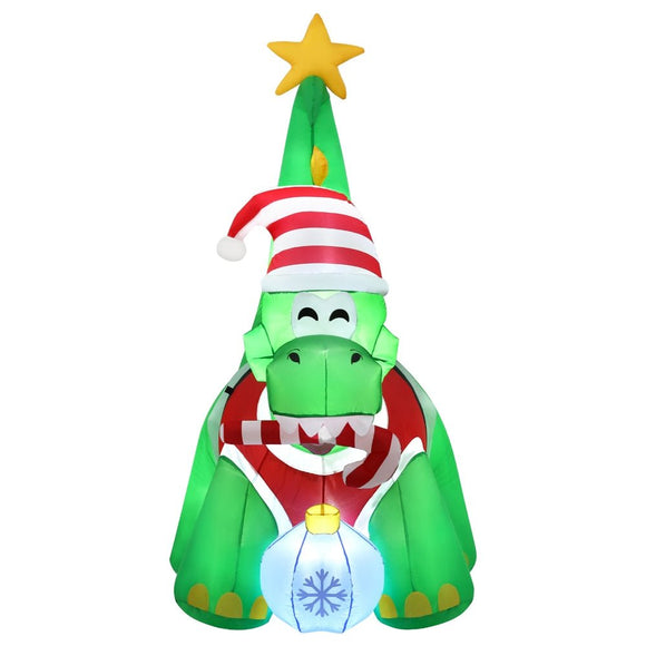 Jingle Jollys Christmas Inflatable Dinosaur 1.86M Height LED Decorations Illuminated - RnR Galore