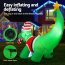 Jingle Jollys Christmas Inflatable Dinosaur 1.86M Height LED Decorations Illuminated - RnR Galore