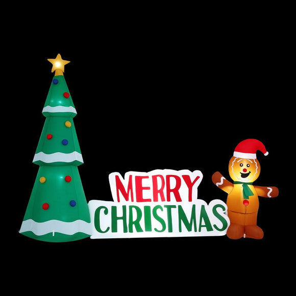 Jingle Jollys Christmas Inflatable Gingerbread Man 1.5M Height LED Decorations Illuminated - RnR Galore