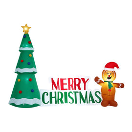 Jingle Jollys Christmas Inflatable Gingerbread Man Tree LED Illuminated Decorations - RnR Galore