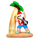 Jingle Jollys Christmas Inflatable Santa Guitar 2.1M Led Illuminated Decorations - RnR Galore