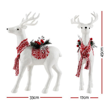 Jingle Jollys Christmas Reindeer 45cm Glitter Deer Ornaments Party Decorations - RnR Galore