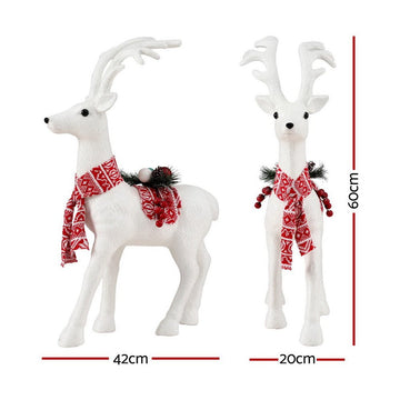 Jingle Jollys Christmas Reindeer 60cm Glitter Deer Ornaments Party Decorations - RnR Galore