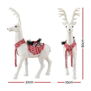Jingle Jollys Christmas Reindeer 80cm Glitter Deer Ornaments Party Decorations - RnR Galore
