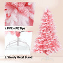 Jingle Jollys Christmas Tree 1.8m Pink Xmas Tree Snowy Party Decor 810 Tips - RnR Galore