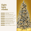 Jingle Jollys Christmas Tree 1.8m Snow Flocked LED Xmas Decoration 8 Light Modes - RnR Galore