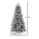Jingle Jollys Christmas Tree 2.1m Snow Flocked LED Xmas Decoration 8 Light Modes - RnR Galore