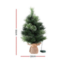 Jingle Jollys Christmas Tree 60CM Mini Tabletop 8 Light Modes Timer Xmas Tree - RnR Galore
