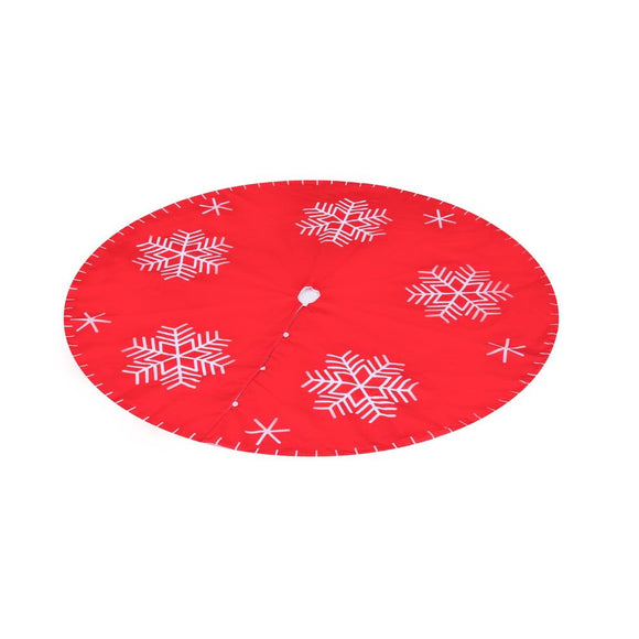 Jingle Jollys Christmas Tree Skirt 90cm Snowflake Ornaments Party Decorations - RnR Galore