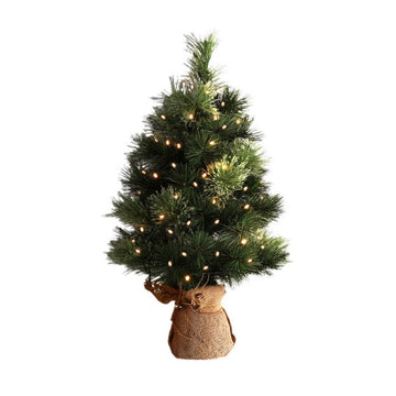 Jingle Jollys Tabletop Christmas Tree 60CM 8 Light Modes Timer Function - RnR Galore