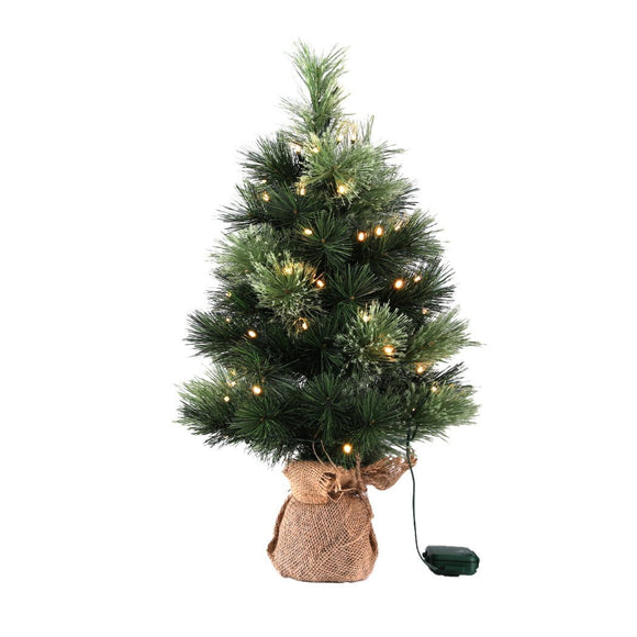 Jingle Jollys Tabletop Christmas Tree 60CM 8 Light Modes Timer Function - RnR Galore