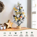 Jingle Jollys Tabletop Christmas Tree 60CM Snowy Xmas Tree Tree Topper Ornaments - RnR Galore