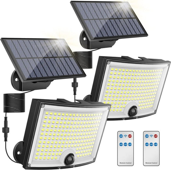 KagoLing Solar Lights Outdoor 202 LED Motion Sensor Lights IP65 Waterproof 120 Degree Beam Angle Solar Garden Lights 2 Pack with 5M Cable - RnR Galore