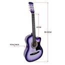 Karrera 38in Cutaway Acoustic Guitar with guitar bag - Purple Burst - RnR Galore