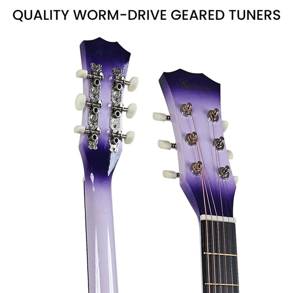 Karrera 38in Cutaway Acoustic Guitar with guitar bag - Purple Burst - RnR Galore