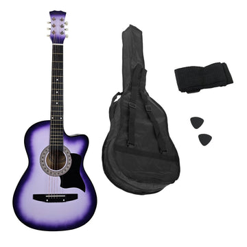 Karrera 38in Cutaway Acoustic Guitar with guitar bag - Purple Burst - RnR Galore