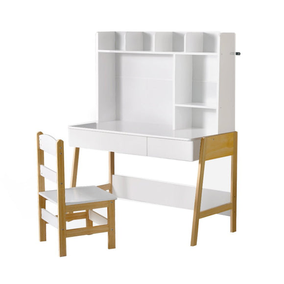 Keezi 2PCS Kids Table and Chairs Set Study Activity Toys Storage Desk Drawer - RnR Galore